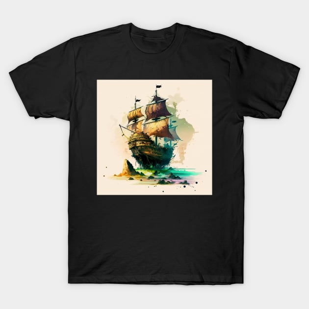 Pirate Ship - the goonies T-Shirt by Buff Geeks Art